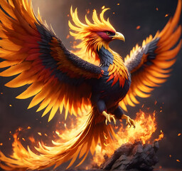 Phoenix: The Resplendent Mythical Bird of Legend. generative AI