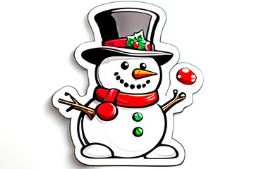 christmas snowman sticker