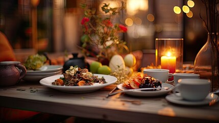 Fototapeta premium meatballs with mashed potatoes, the food looks appetizing and emphasizes the attractiveness of the dish.