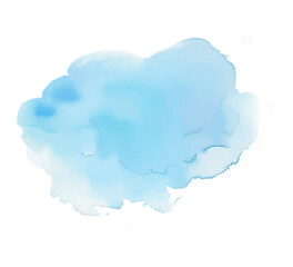   Abstract soft blue of stain splashing watercolor on white background