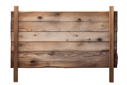 blank, empty wooden rustic signage sign boards, signposts, posts, and wood on a transparent background cutout, PNG file. Mockup template for artwork design.	

