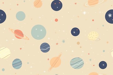 Espace abstrait simpliste, univers, arri&egrave;re-plan pour enfants &agrave; motif harmonieux de galaxie. Id&eacute;al pour le papier peint des chambres d'enfants. IA g&eacute;n&eacute;rative, IA
