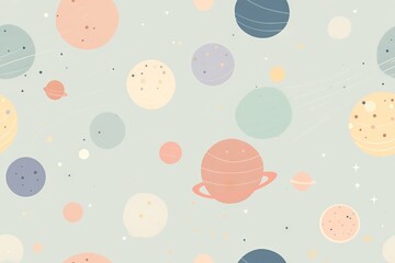 Espace abstrait simpliste, univers, arri&egrave;re-plan pour enfants &agrave; motif harmonieux de galaxie. Id&eacute;al pour le papier peint des chambres d'enfants. IA g&eacute;n&eacute;rative, IA