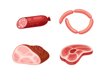 Meat cuts vector set