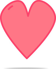 red heart icon with shadow