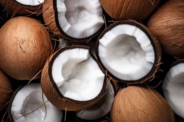 Foto auf Alu-Dibond coconut close up background © Anastasia YU
