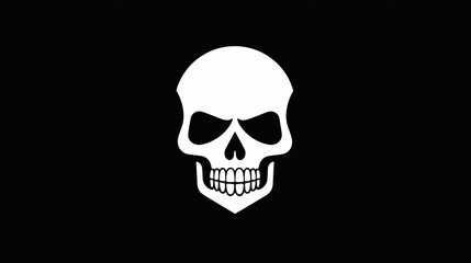 Obraz premium white skull illustration on black background