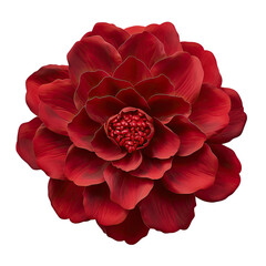 Collection of various red-flowered design element flowers, isolated on a transparent background. PNG, flowers with clipping path.
