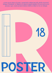 Poster with alphabet vector concept