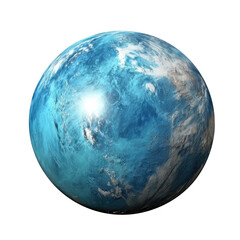 realistic Neptune planet in deep space with surrounding them ,blue planet , orbiting the Milky Way galaxy, isolated with a clipping path on a white background
