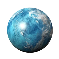 Foto op Canvas realistic Neptune planet in deep space with surrounding them ,blue planet , orbiting the Milky Way galaxy, isolated with a clipping path on a white background  © Transparent png
