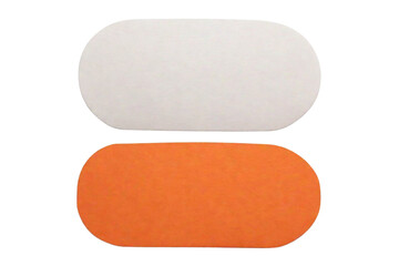 White and Orange Stadium-Shaped Paper Stickers