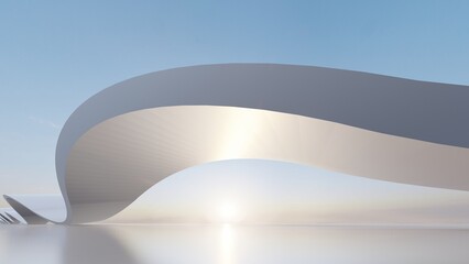 Futuristic architecture background 3d render