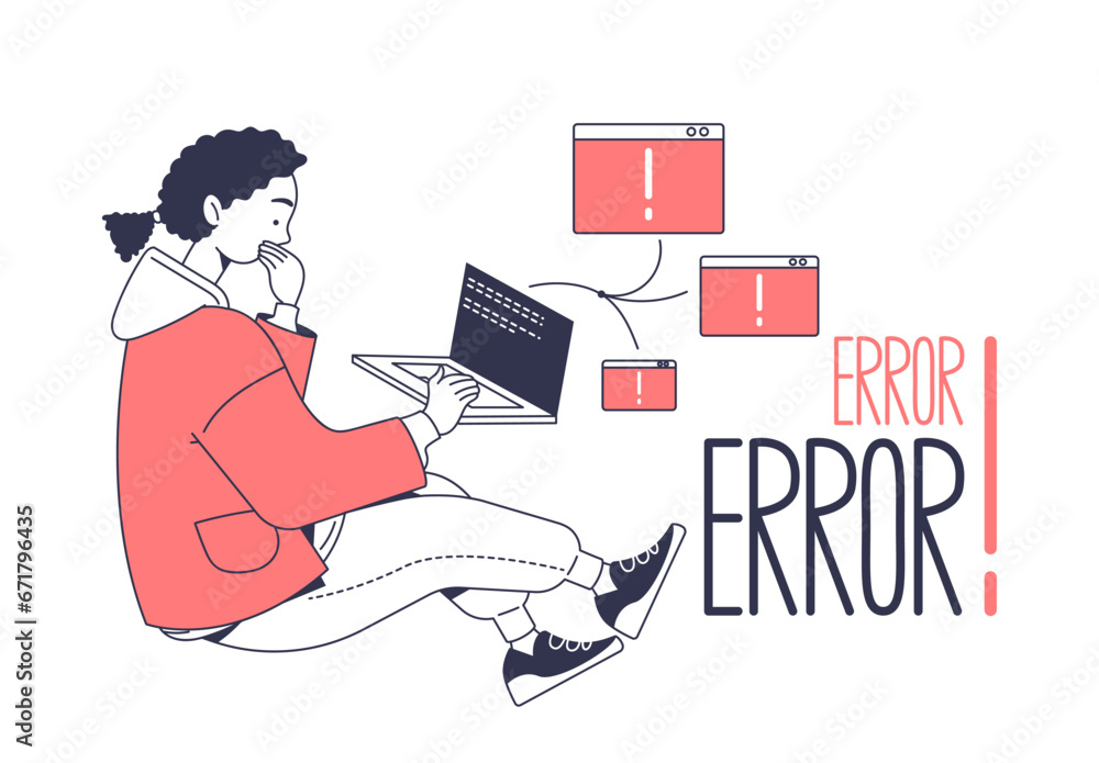 Poster system administrator or engineer vector line