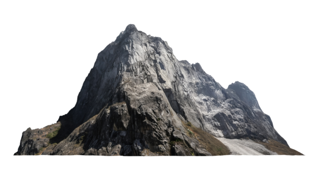 mountain ranges isolated on a transparent background, PNG, cutout, or clipping path.