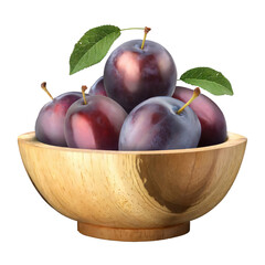 Fototapeta na wymiar fresh plums in bowl isolated