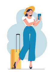 Tourist and traveler vector concept