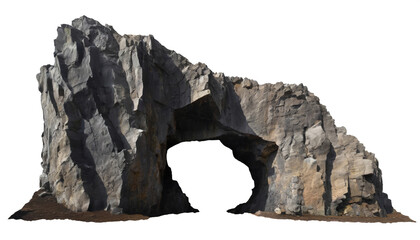 Big empty rock cave with entrance isolated on transparent background . PNG, cutout, or clipping path.	 - Powered by Adobe