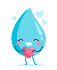 Water drop cute character vector