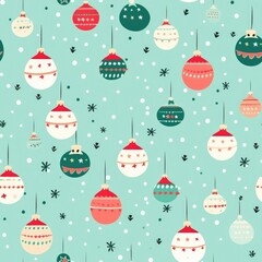 "Timeless Treasures: Vintage Christmas Ornaments in a Pattern" Generativ AI.