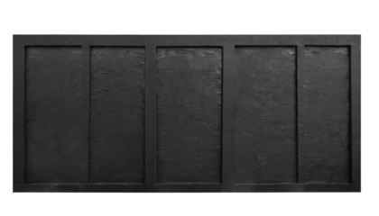 Panoramic black empty wall ,board or panel for text and design, empty copy space isolated on a transparent background. PNG, cutout, or clipping path.	
