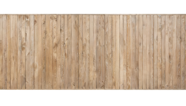 panoramic wooden wall, empty plank or panel for text. lined pattern, old vintage wood,  isolated on a transparent background. PNG, cutout, or clipping path.	
