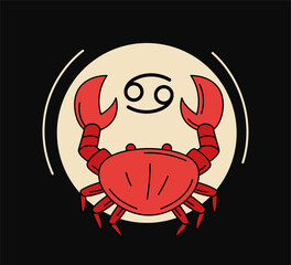 Zodiac symbol Cancer vector concept