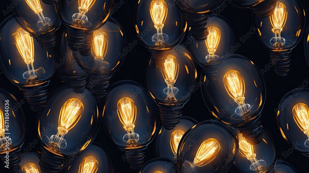 Poster a bunch of light bulbs that are turned on and turned on in the same direction as the ones in the pic