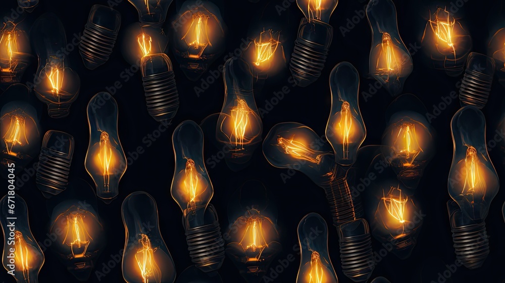 Poster a bunch of light bulbs that are turned on and turned on in the same direction as the ones on the opp