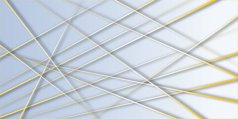 Bright golden chaotic lines on white background illustration
