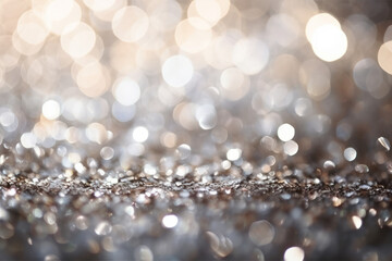 Shimmering Silver Glitter Background