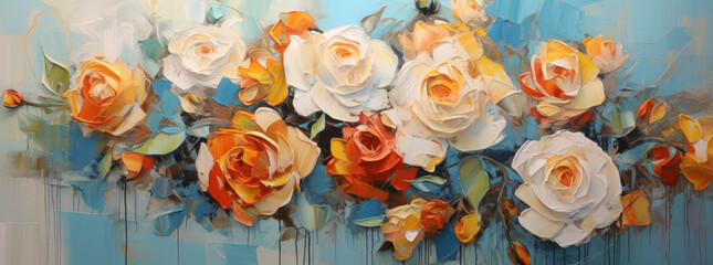 Shaped Canvas Roses: Expressive Hard-Edge Painting