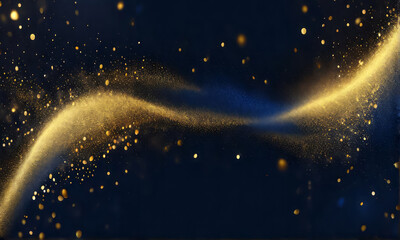 Obraz premium goldene Partikel vor farbigem Hintergrund, generated image 