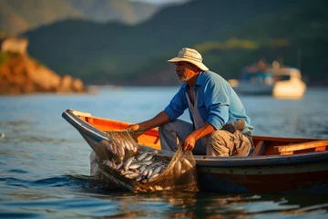 Foto op Canvas Fishermen and the sea © Bojan