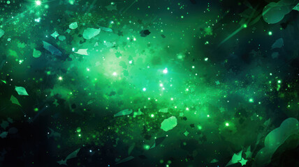 Fototapeta na wymiar Green Sparkles Abstract Background