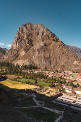 landscape of old inca ruins in cusco