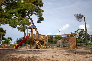 playground in the summer park for children
