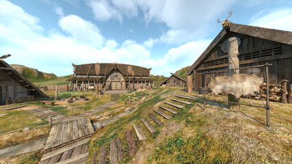 山間の集落 © tsuneomp