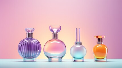 Assortment of modern fragrance containers showcasing unique designs.