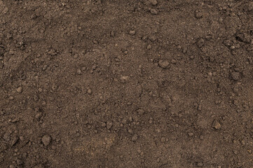 Brown soil ground abstract texture background with copyspace  top view