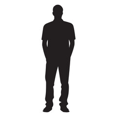 Black Silhouette male full body 
