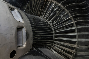 detail of a historic jet engine