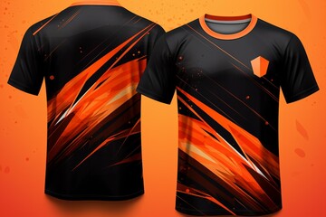Abstract geometric sport jersey design with a football theme. Generative AI