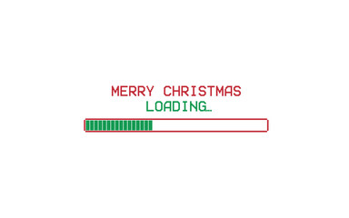Pixel art banner for Merry Christmas. Vector Banner.