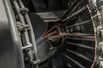 detail of a historic jet engine