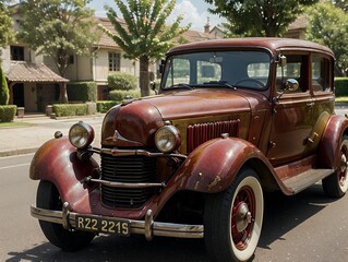 old car in the street