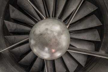 engine turbine of an old jet plane