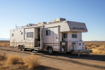 A mobile testing unit in a remote area, ensuring equitable access to testing during a health crisis. Generative Ai.