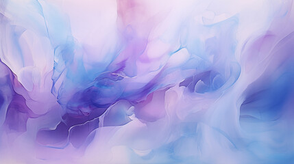 Watercolor abstract painting in pastel blue and violet colors with shimmering effects and smooth transitions between colors. High quality illustration.