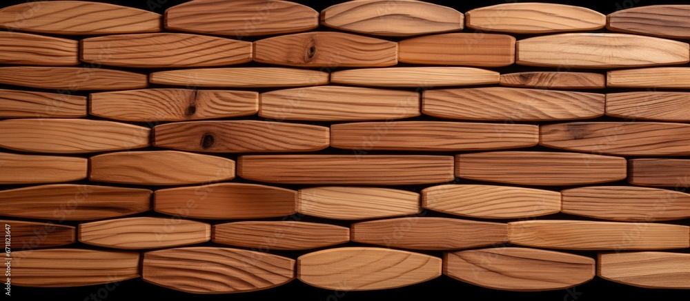 Poster covered in a wooden texture the shield has a multitude of parallel logs